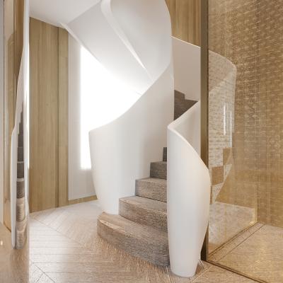 habillage escalier en staff courbe 1