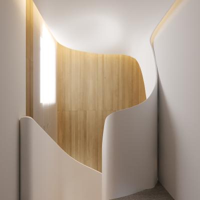 habillage escalier en staff courbe 3