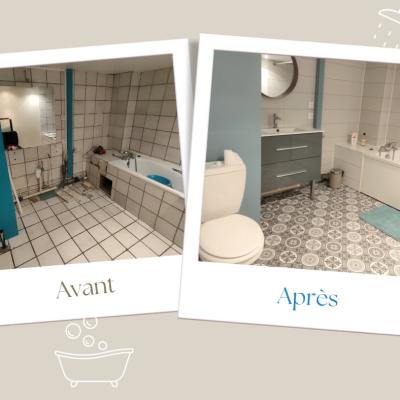Rénovation salle de bain avant/après 1