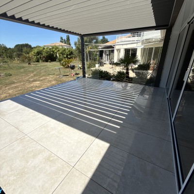 Terrasse : bois , grès ceram sur plots , béton ... 2