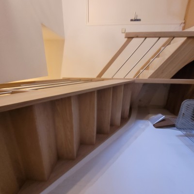 Pose escalier en chêne 1