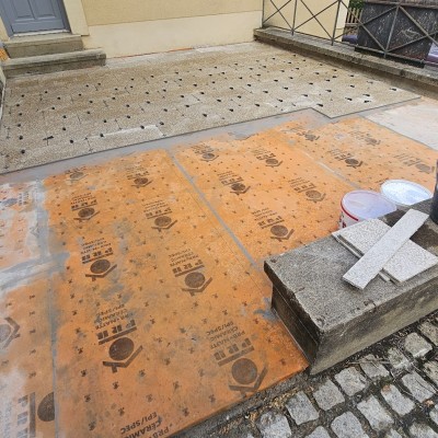 Rénovation et étanchéité d'une terrasse et pose dalle en granit 4