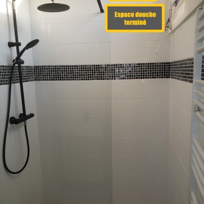 Ouvrage de rénovation de sale de bain (plomberie/ électricité Carrelage) 4