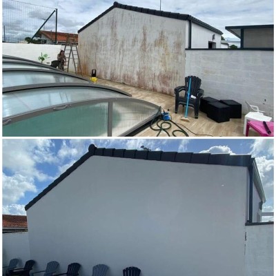 Nettoyage et traitement fongicide façade et toit 1