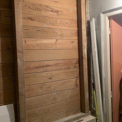 Pose de plaque de plâtre sur mur bois 2