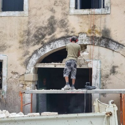 Ouverture mur porteur + création dalle béton 1