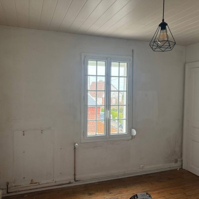 Rénovation mur chambre 2