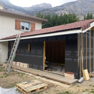 Extension Ossature bois + bardage fibre ciment 3