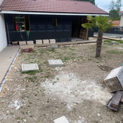 Extension Ossature bois + bardage fibre ciment 5