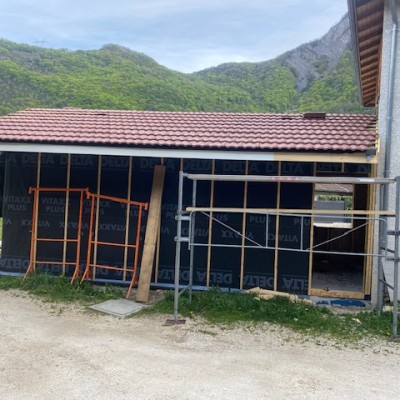 Extension Ossature bois + bardage fibre ciment 4