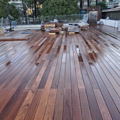 Travaux d'étanchéité et pose de plancher bois restaurant le BAOLI Cannes (06) 4