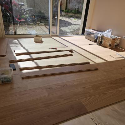 transformation d’un garage en chambre au RDC étape 2 (sol isolé recouvert d'un parquet flottant) 3