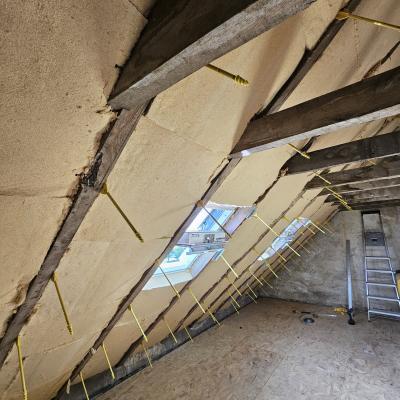 Rampants isolés en laine de bois 2