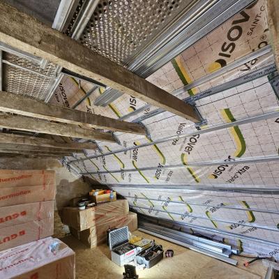 Rampants isolés en laine de bois 1