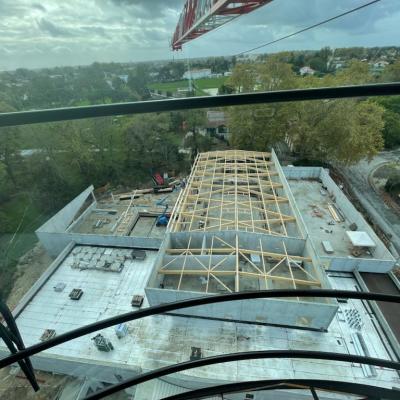 Pose de charpente de la piscine municipale de Blanquefort 3