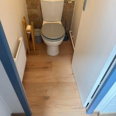 rénovation pièce wc , revêtement sol 4